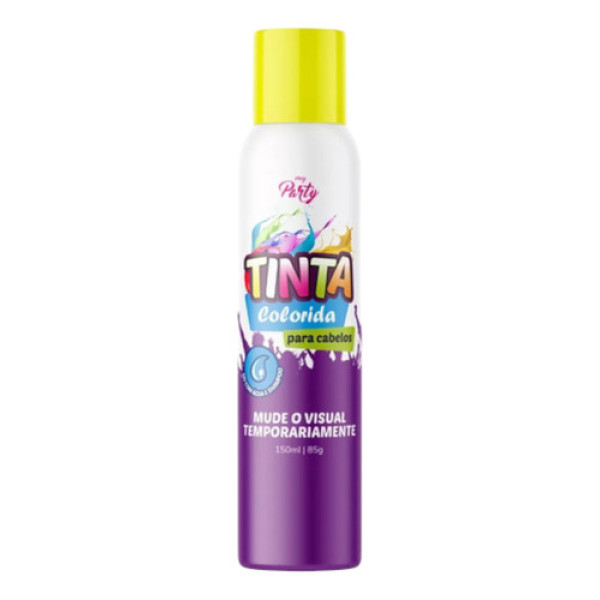 Tinta Spray Festa Amarelo Brasil Para Cabelos Lavável 150ml