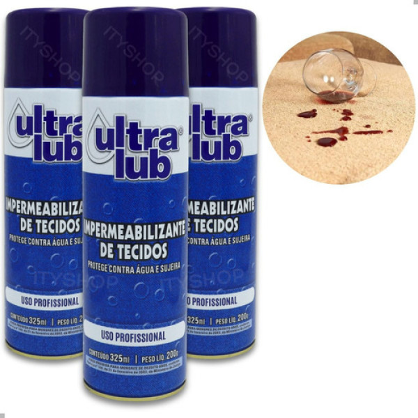 3 Impermeabilizante Sofá Tecidos Banco Estofado Spray 325ml