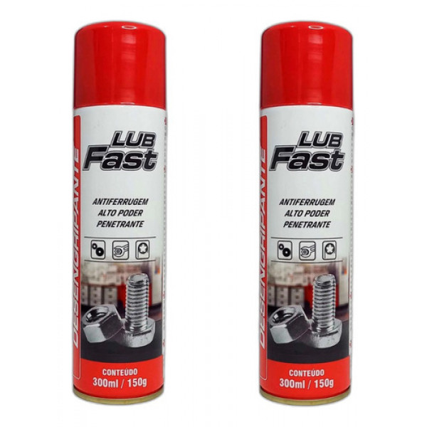 2 Antiferrugem Óleo Desengripante Lubfast 300 Ml P/ Carros